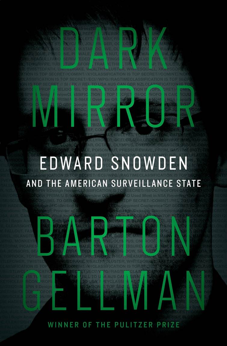 book cover of Dark Mirror with a photo of Edward Snowden